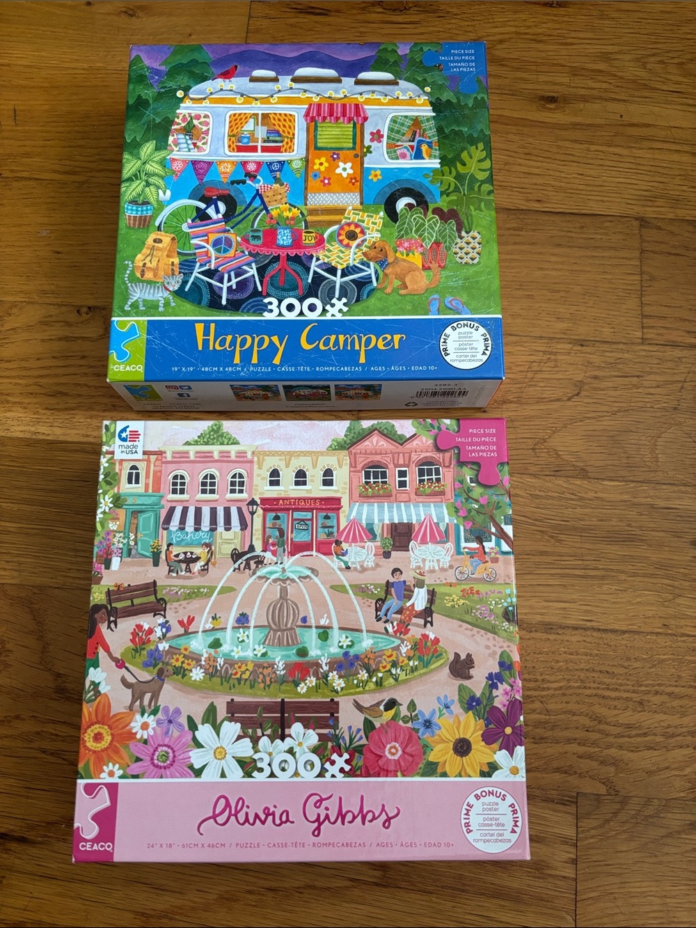 Bundle of 2 ceaco 300 piece puzzles